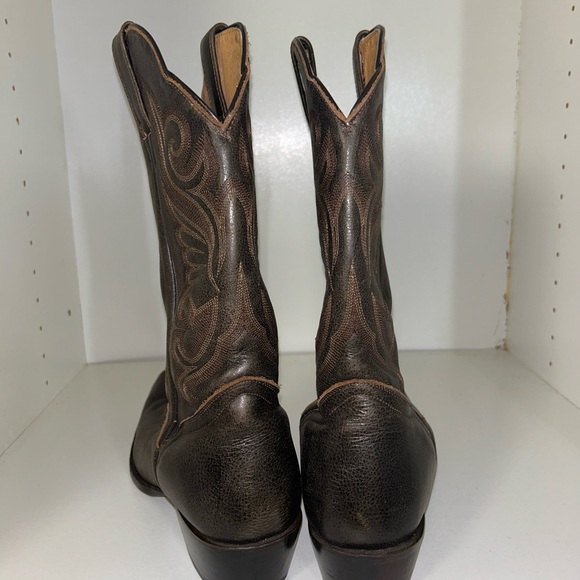 J. B. Dillon Brown Leather Cowboy Boots - Women’s Size 12 - Picture 3 of 6